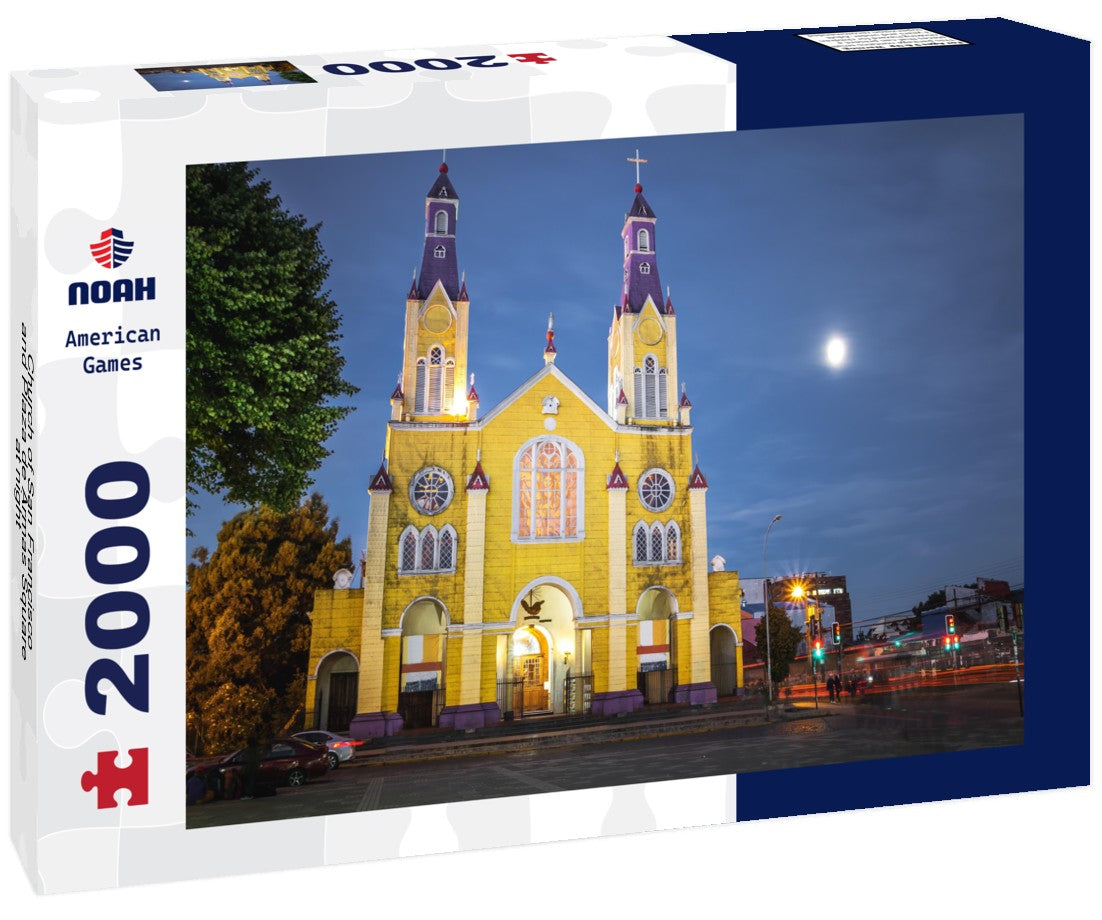 Church of San Francisco and Plaza de Armas Square at night - Castro, Chiloe Island, Chile 2000pc Puzzle