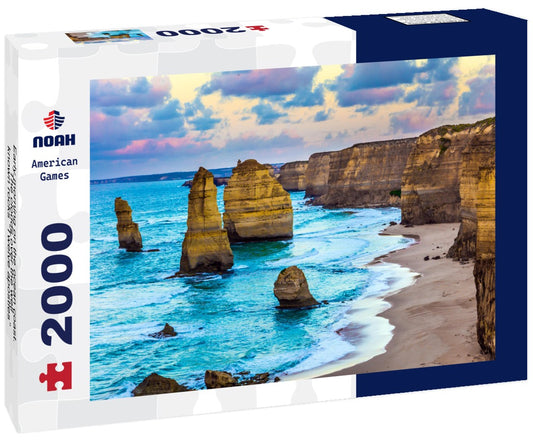 Noah Jigsaw Puzzle Early morning on the ocean coast. The clouds over the well-known rocks “Twelve apostles” 2000 pieces
