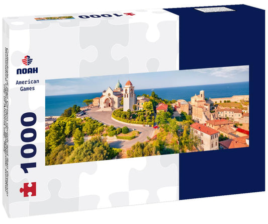 Noah Jigsaw Puzzle Cattedrale di San Ciriaco church and San Gregorio Illuminatore Catholic church. Spectacular summer city of Ancona city, Italy panorama 1000 pieces
