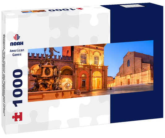 Noah Jigsaw Puzzle Bologna, Italy. Piazza del Nettuno and Piazza Maggiore in Bologna, Italy, landmarks of the historic province of Emilia-Romagna panorama 1000 pieces