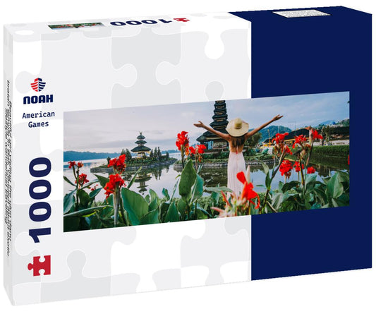 Noah Jigsaw Puzzle Beautiful girl visiting the ulun danu bratan temple in Bali. Concept about exotic lifestyle wanderlust traveling panorama 1000 pieces