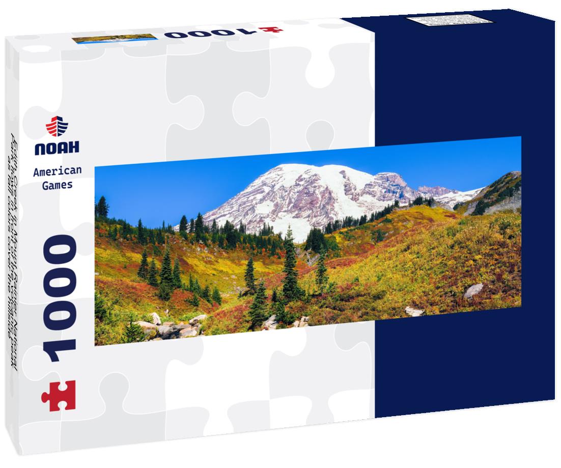 Noah Jigsaw Puzzle Edith Creek in Mount Rainier National Park flows in front of the volcanic peak as fall colors cover the hillside panorama 1000 pieces