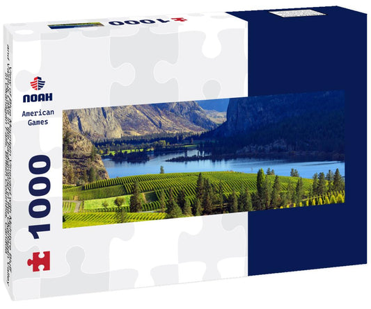 Noah Jigsaw Puzzle View of Blue Mountain Vineyard with McIntyre Bluff and Vaseux Lake in the background in the Okanagan Valley in Okanagan Falls, British Columbia, Canada panorama 1000 pieces