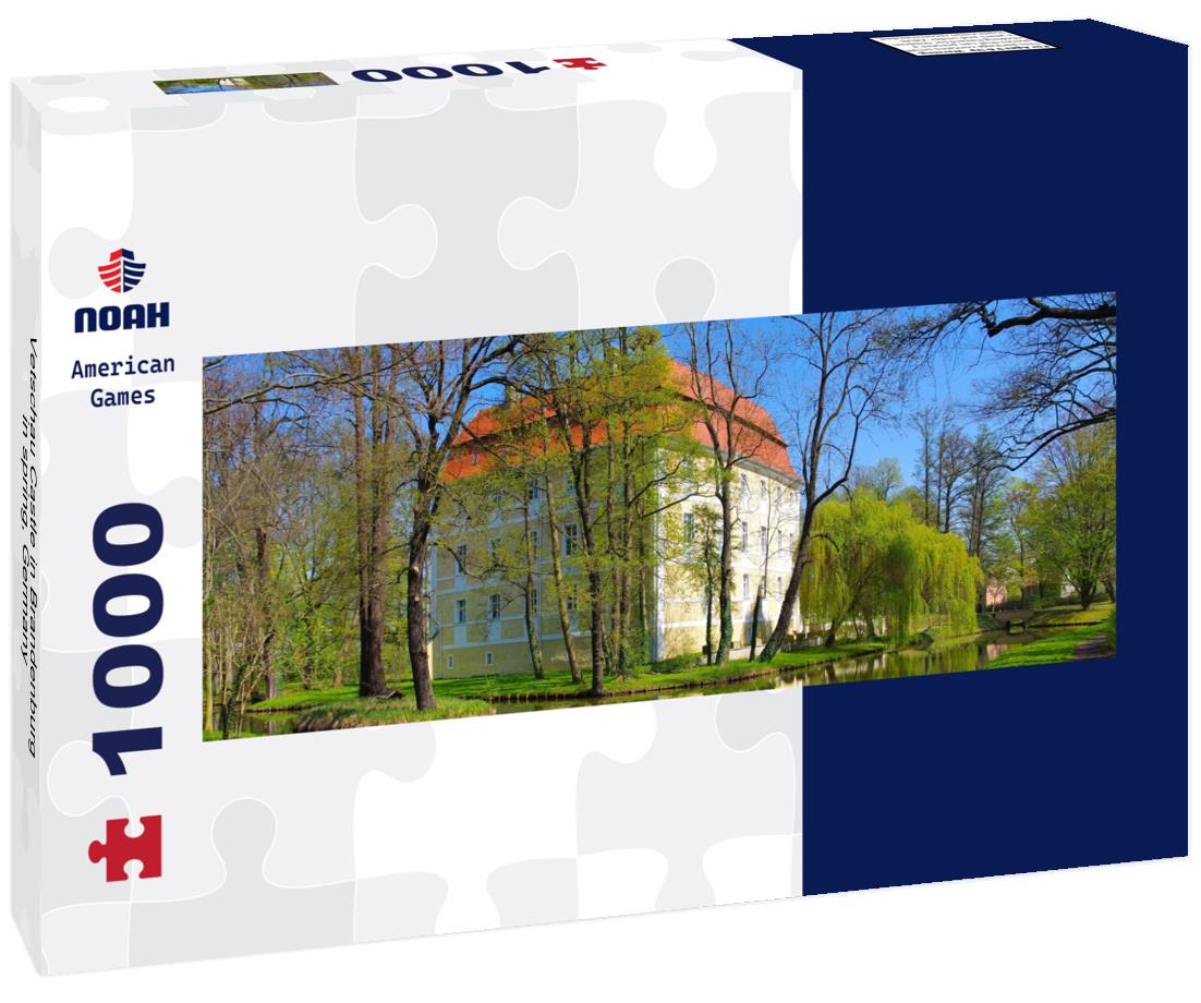 Vetschau Castle in Brandenburg in spring, Germany 1000pc Panoramic Puzzle