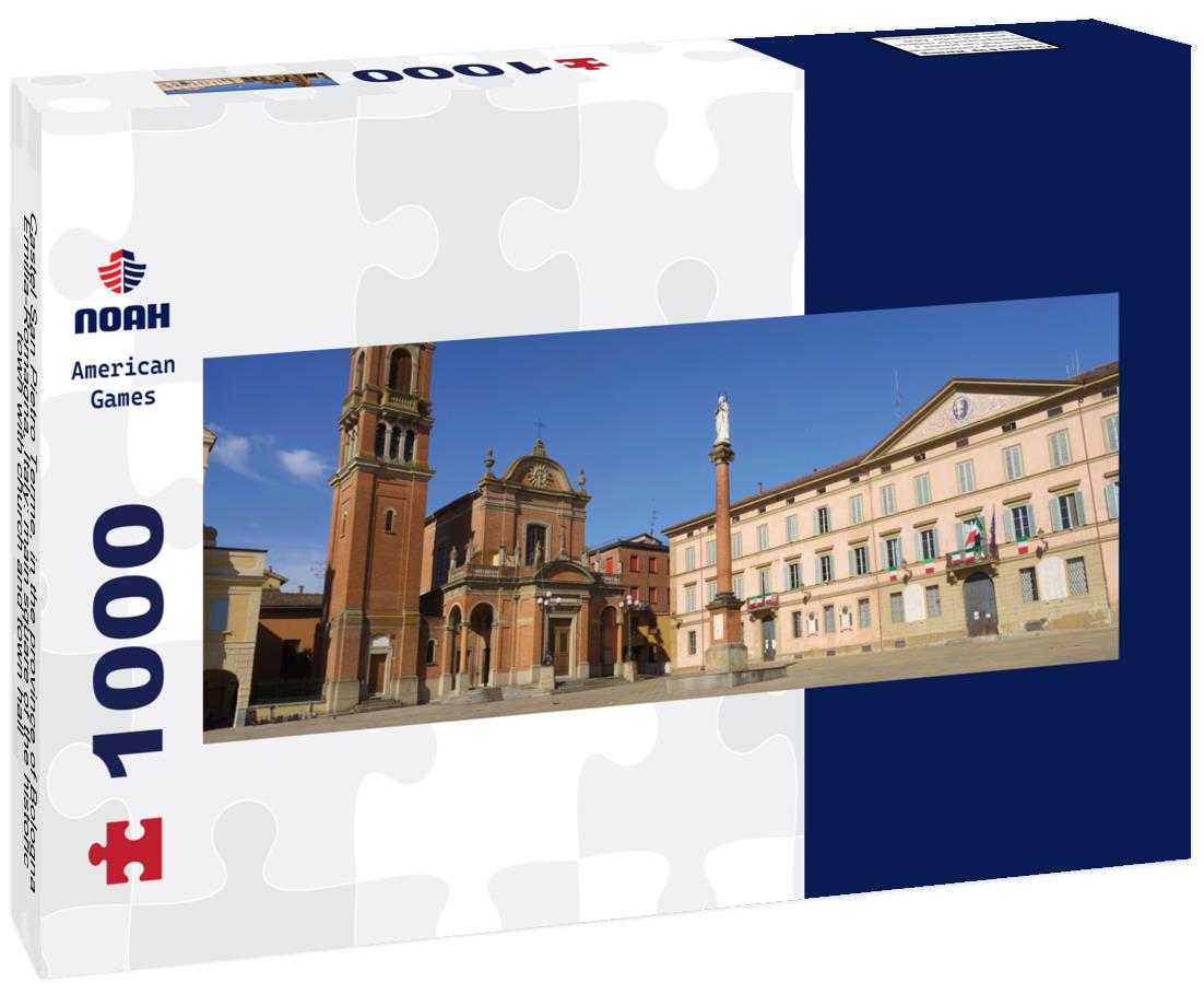 Noah Jigsaw Puzzle Castel San Pietro Terme, in the province of Bologna, Emilia-Romagna, Italy: main square of the historic town with church and town hall panorama 1000 pieces