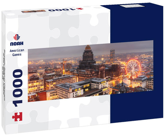 Noah Jigsaw Puzzle Brussels, Belgium Cityscape at the Palais de Justice at dusk panorama 1000 pieces