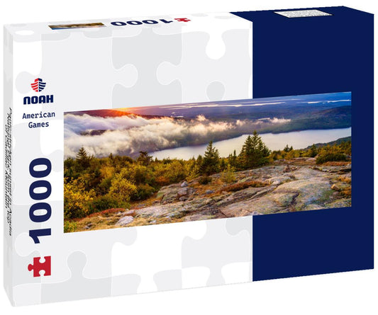 Noah Jigsaw Puzzle Panic-stricken sunset in Acadia National Park, from the top of Cadillac Mountain panorama 1000 pieces