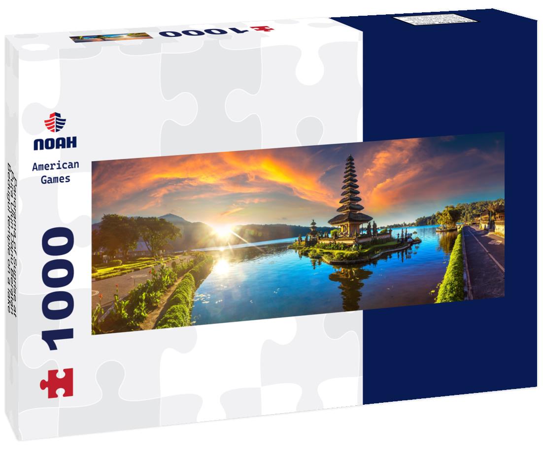 Noah Jigsaw Puzzle Panorama of Sunrise at Pura Ulun Danu Beratan Bedugul temple on a lake in Bali, Indonesia panorama 1000 pieces