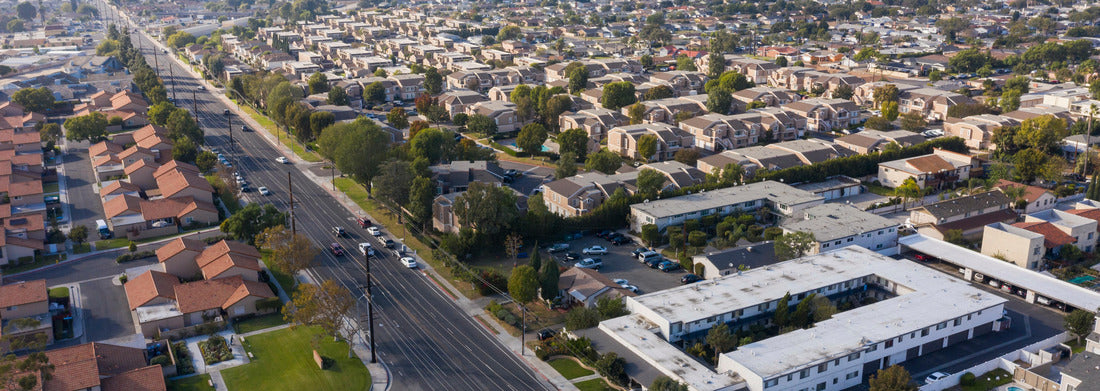 Noah Jigsaw Puzzle Daytime aerial view of the dense urban core of downtown Stanton, California, USA panorama 1000 pieces