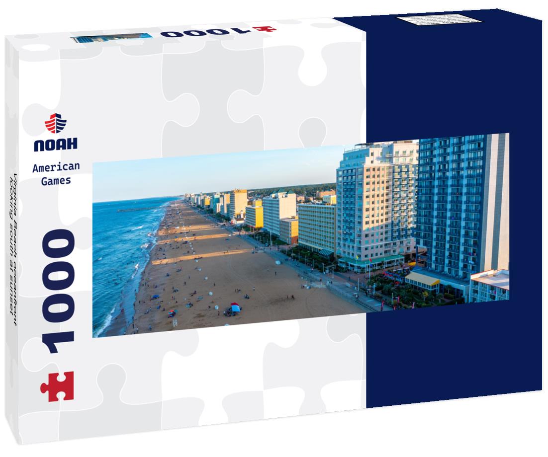 Noah Jigsaw Puzzle Virginia Beach oceanfront looking south at sunset panorama 1000 pieces