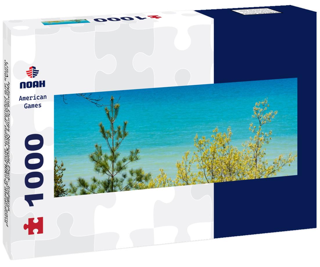 Noah Jigsaw Puzzle Indiana Dunes National Park, Indiana, USA. The views of Lake Michigan and the sand dunes are popular beach and hiking attractions panorama 1000 pieces