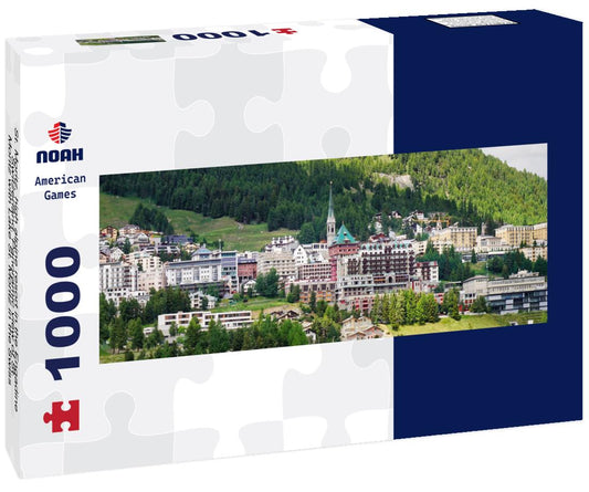 Noah Jigsaw Puzzle St. Moritz, high alpine resort in the Engadine, Switzerland. Panoramic view of St. Moritz with Lake St. Moritz in the Swiss canton of Graubünden, the Graubünden panorama 1000 pieces