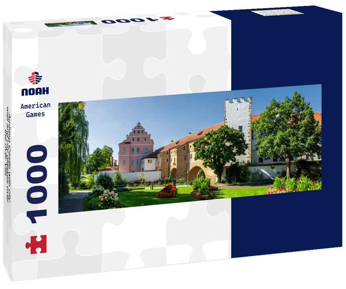 Noah Jigsaw Puzzle Amberg Castle with city wall and city glasses over the river Vils panorama 1000 pieces