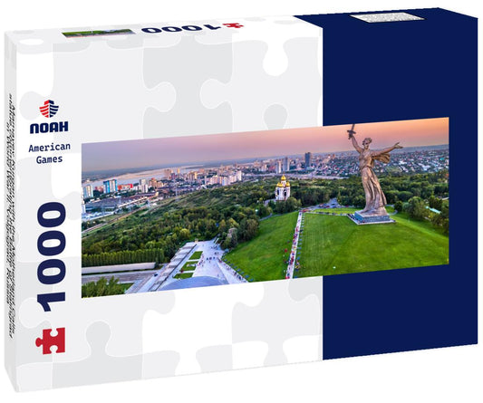 Noah Jigsaw Puzzle Mamayev Kurgan with the Motherland Calls statue commemorating the Battle of Stalingrad in World War II. Volgograd, Russia panorama 1000 pieces