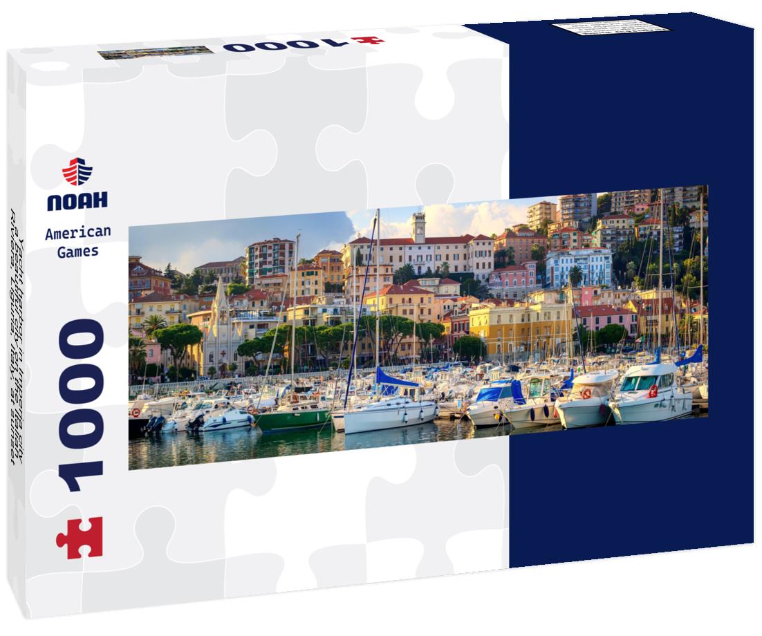 Noah Jigsaw Puzzle Yacht harbor in Imperia city, a beautiful city on the Italian Riviera, Liguria, Italy, at sunset panorama 1000 pieces