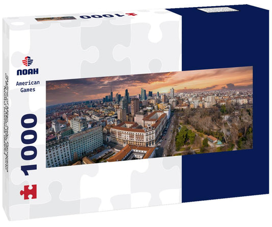 Noah Jigsaw Puzzle Skyline of Milan, Italy. Panorama of the city of Milan with the Porto Nuovo business district panorama 1000 pieces