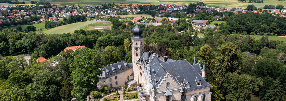 Noah Jigsaw Puzzle Aerial view, Callenberg Castle, hunting lodge and summer palace of the Dukes of Saxe-Coburg and Gotha, Coburg, Upper Franconia, Bavaria, Germany panorama 1000 pieces