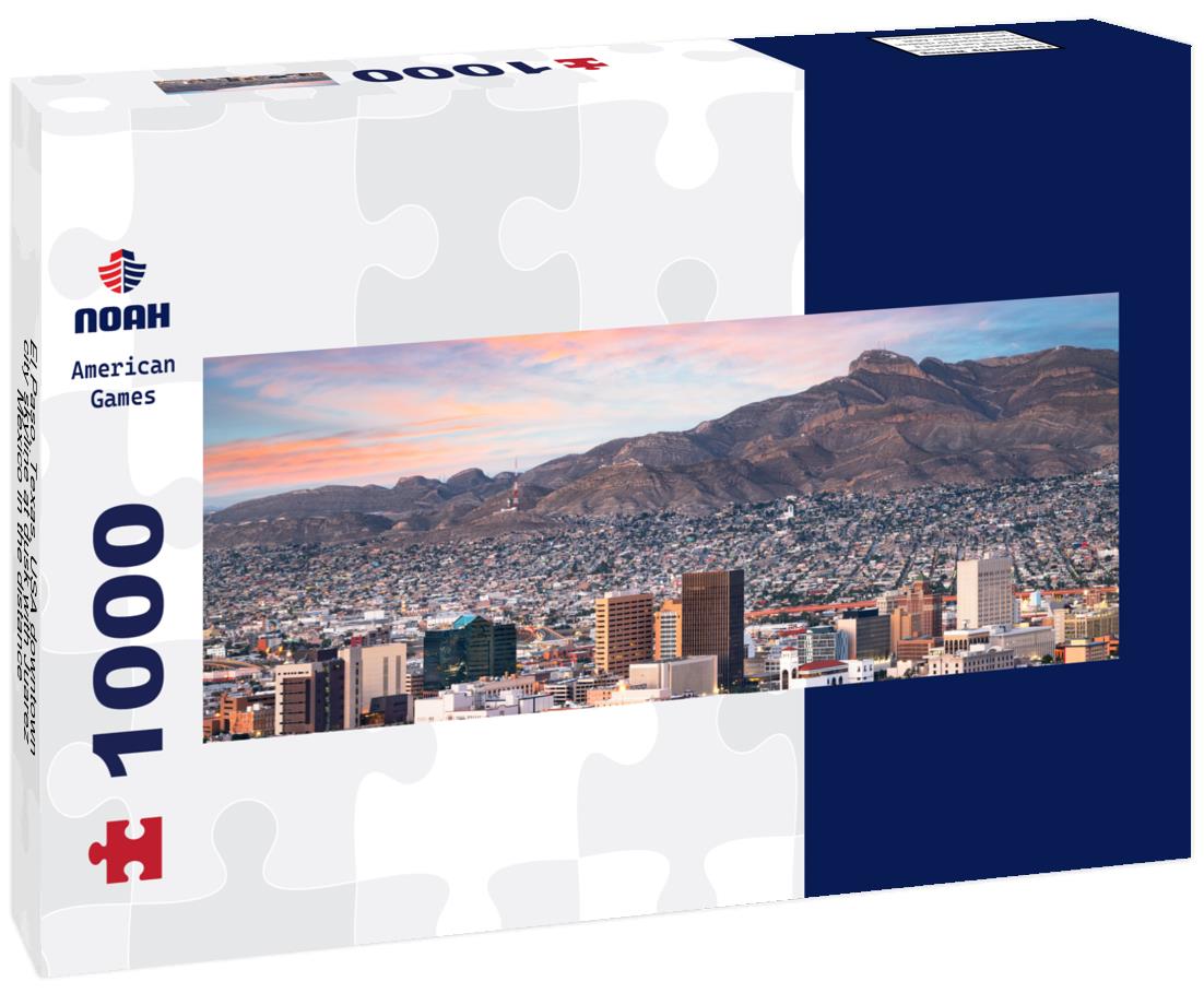 Noah Jigsaw Puzzle El Paso, Texas, USA downtown city skyline at dusk with Juarez, Mexico in the distance panorama 1000 pieces