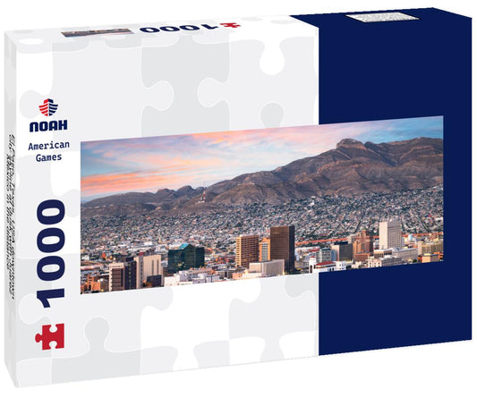 Noah Jigsaw Puzzle El Paso, Texas, USA downtown city skyline at dusk with Juarez, Mexico in the distance panorama 1000 pieces