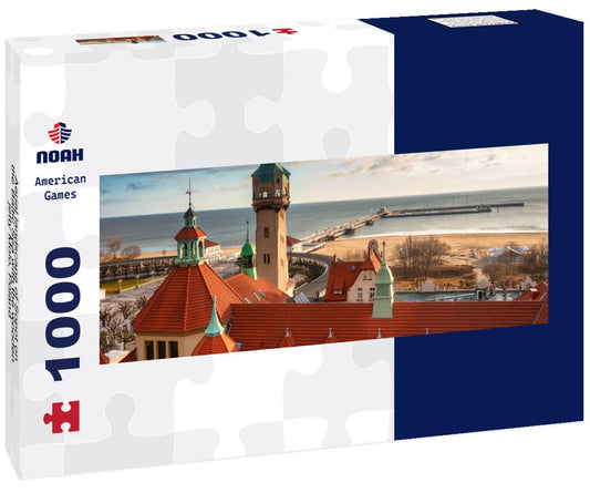 Noah Jigsaw Puzzle Aerial landscape of Sopot on the Baltic Sea with the wooden jetty Molo, Poland panorama 1000 pieces