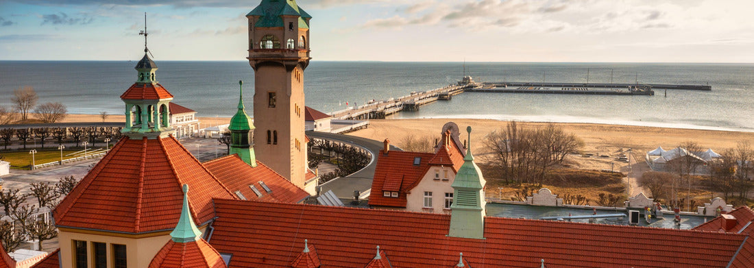 Noah Jigsaw Puzzle Aerial landscape of Sopot on the Baltic Sea with the wooden jetty Molo, Poland panorama 1000 pieces