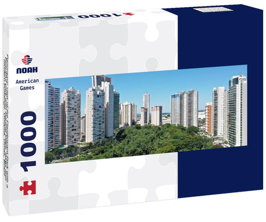 Noah Jigsaw Puzzle Panoramic view of the Flamboyant Park with a beautiful park with tropical trees, lakes and modern buildings. Goiania, Goias, Brazil panorama 1000 pieces