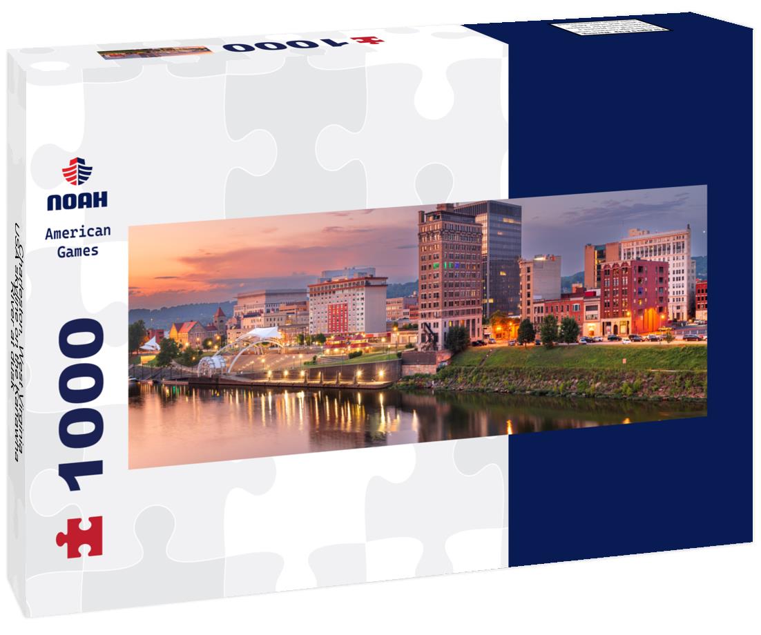 Noah Jigsaw Puzzle Charleston, West Virginia, USA skyline on the Kanawha River at dusk panorama 1000 pieces