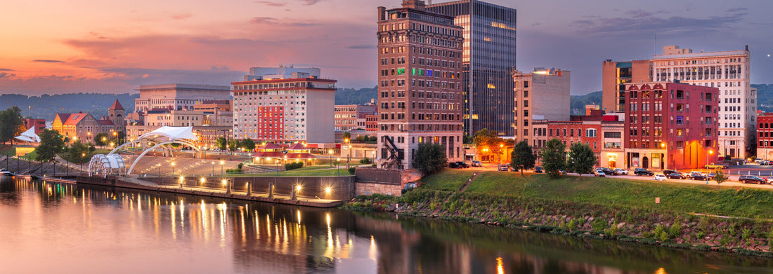 Noah Jigsaw Puzzle Charleston, West Virginia, USA skyline on the Kanawha River at dusk panorama 1000 pieces