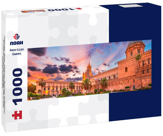 Noah Jigsaw Puzzle Palermo, Sicily. Palermo Norman Cathedral, a UNESCO World Heritage site in Italy, colored sunset sky panorama 1000 pieces