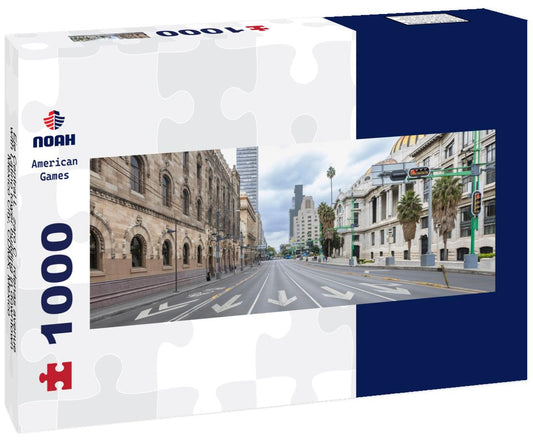 Noah Jigsaw Puzzle Eje Central Lázaro Cárdenas avenue with Latino tower building in downtown Mexico City, CDMX, Mexico panorama 1000 pieces