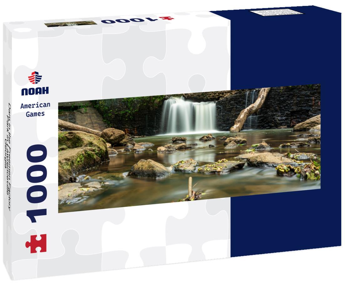 Noah Jigsaw Puzzle Dam in the Freemen Factory Park in Lawrenceville, Georgia panorama 1000 pieces