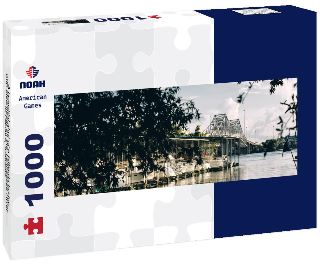 Noah Jigsaw Puzzle A beautiful shot of a billiards bridge with steamboat on the Tennessee River in Decatur, Alabama panorama 1000 pieces