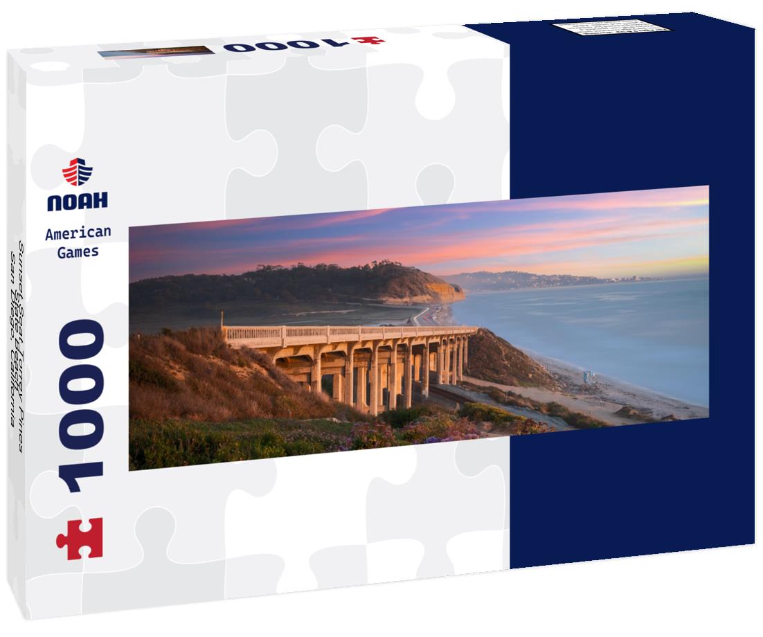 Noah Jigsaw Puzzle Sunset Seat Torrey Pines State Beach - San Diego, California panorama 1000 pieces