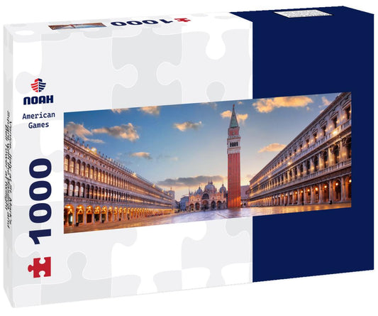 Noah Jigsaw Puzzle Venice, Italy at St. Mark's Square with the Basilica and Bell Tower at twilight panorama 1000 pieces