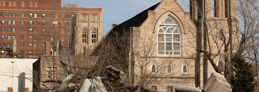 Noah Jigsaw Puzzle Gary, Indiana, USA: Afternoon sun shines on historic buildings in downtown Gary panorama 1000 pieces