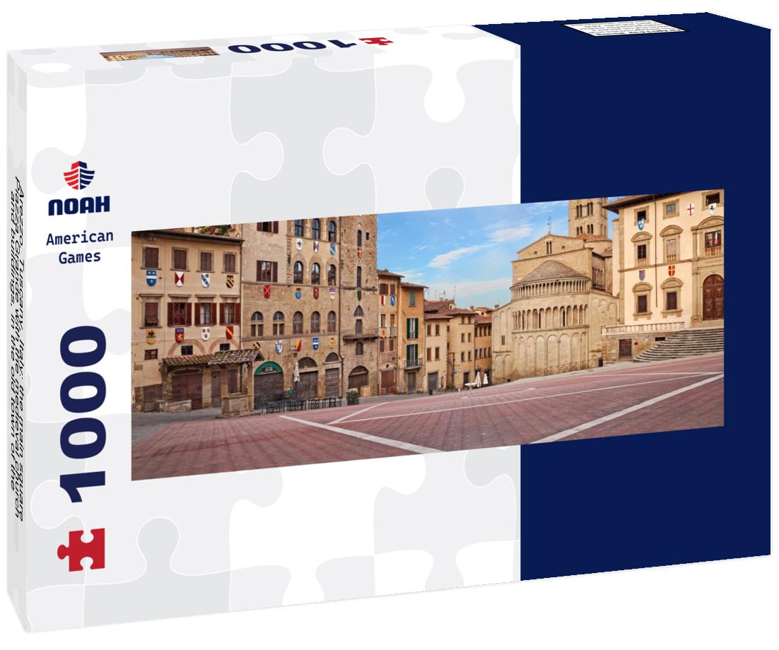 Noah Jigsaw Puzzle Arezzo, Tuscany, Italy: the main square Piazza Grande with the medieval church and buildings, in the old town of the ancient Italian city of art panorama 1000 pieces