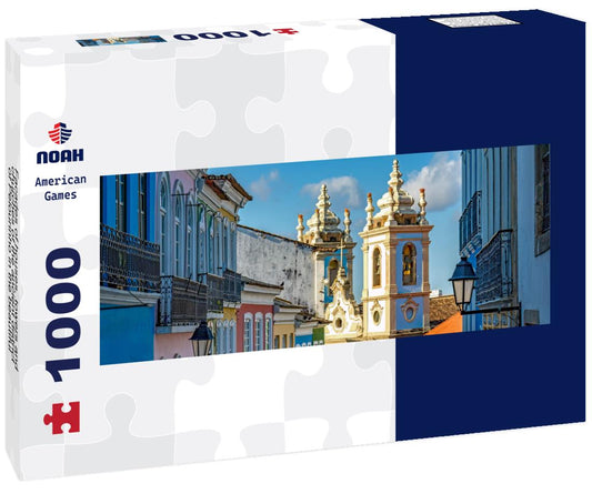 Noah Jigsaw Puzzle Facades of houses, towers and churches of the ancient district of Pelourinho in the beautiful city of Salvador, Bahia panorama 1000 pieces