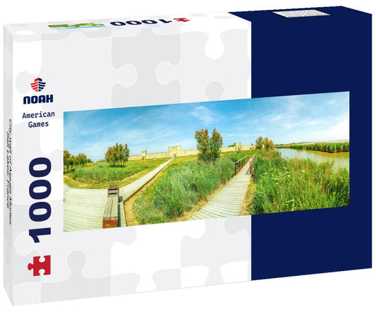 Noah Jigsaw Puzzle City wall of Aigues Mortes, Salt Lakes, France panorama 1000 pieces