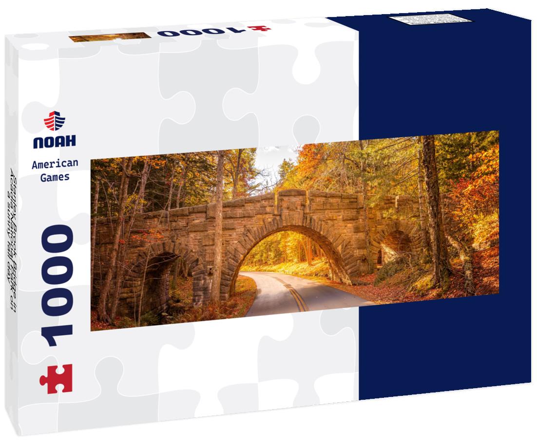 Noah Jigsaw Puzzle Stanley Brook Bridge in Acadia National Park on a sunny fall day panorama 1000 pieces