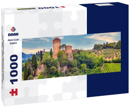 Noah Jigsaw Puzzle Brisighella, Ravenna, Emilia-Romagna, Italy, Ravenna, Emilia-Romagna, Italy. Beautiful panoramic view of the medieval town and the Manfredian fortress with clock tower panorama 1000 pieces