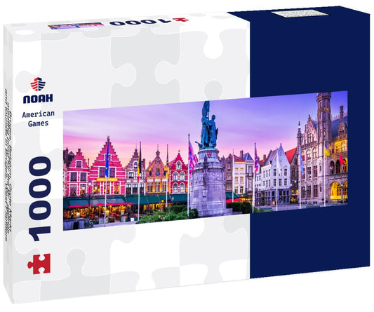 Noah Jigsaw Puzzle Bruges, Belgium. Grote Markt, meeting point for the Brügelings and tourists in Bruges, West Flanders panorama 1000 pieces
