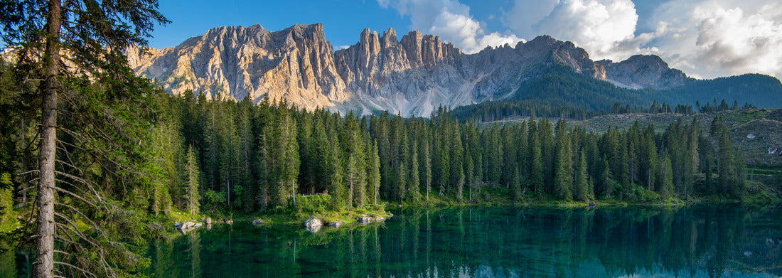 Noah Jigsaw Puzzle Paradise landscape at Lake Carezza (Lago di Carezza, Carezza-See) in the Italian Dolomites at Monte Latemar, Province of Bolzano, South Tyrol panorama 1000 pieces