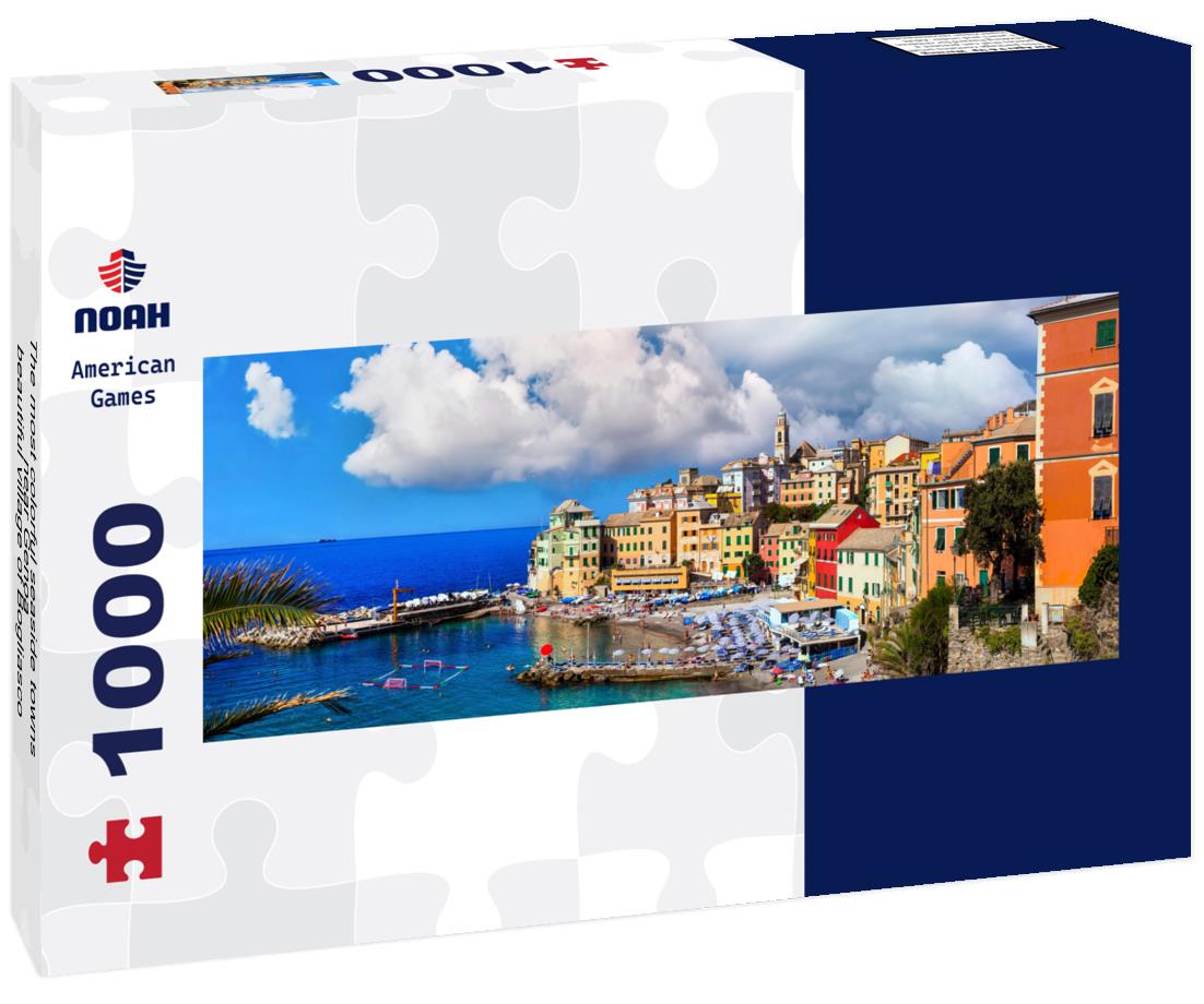 Noah Jigsaw Puzzle The most colorful seaside towns near Genoa - beautiful village of Bogliasco in Liguria with a nice beach. Italy panorama 1000 pieces