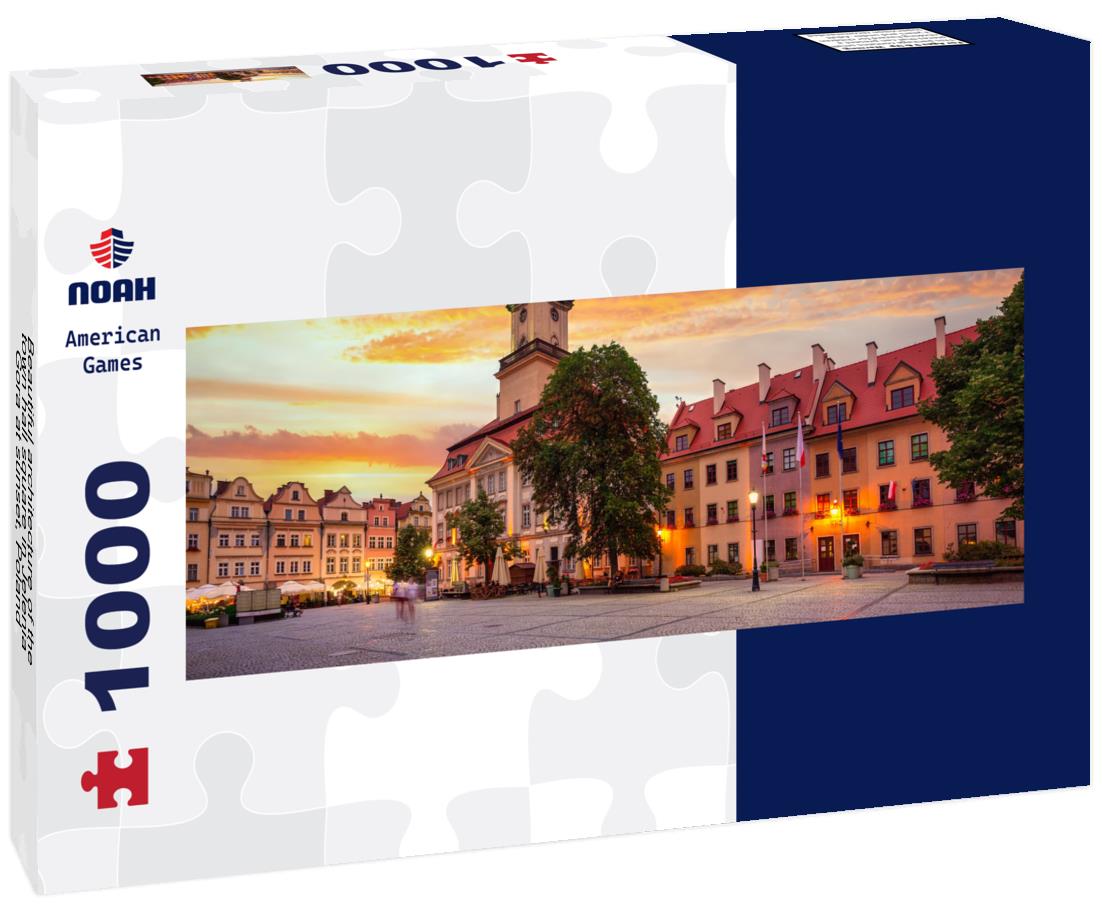 Noah Jigsaw Puzzle Beautiful architecture of the town hall square in Jelenia Gora at sunset, Poland panorama 1000 pieces