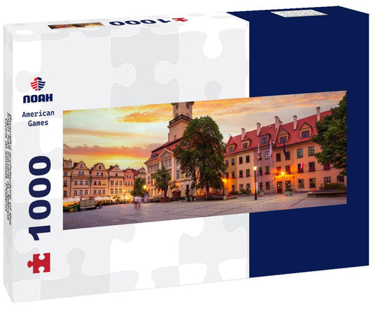 Noah Jigsaw Puzzle Beautiful architecture of the town hall square in Jelenia Gora at sunset, Poland panorama 1000 pieces