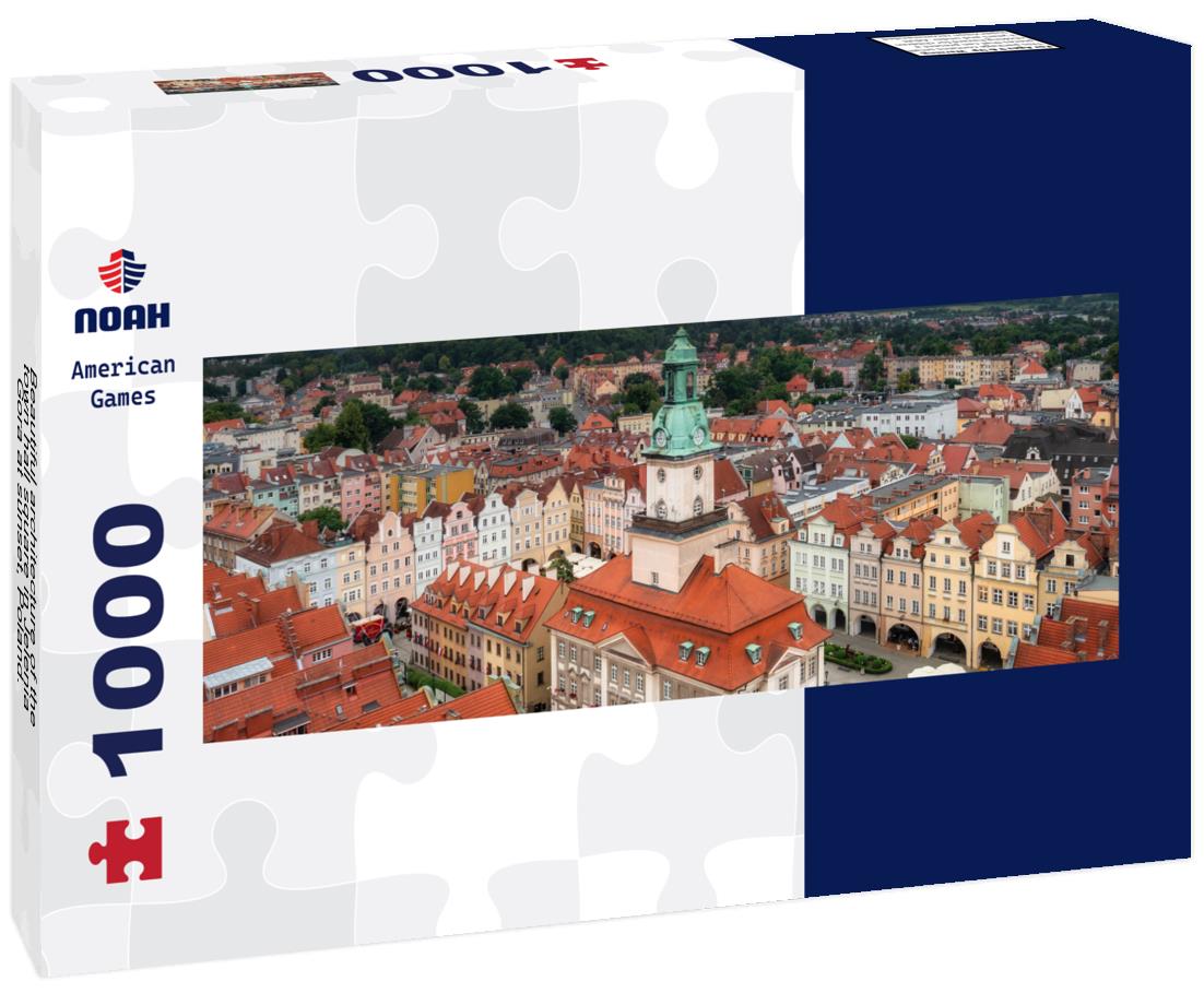 Noah Jigsaw Puzzle Beautiful architecture of the town hall square in Jelenia Gora at sunset, Poland. panorama 1000 pieces