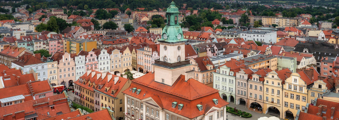 Noah Jigsaw Puzzle Beautiful architecture of the town hall square in Jelenia Gora at sunset, Poland. panorama 1000 pieces