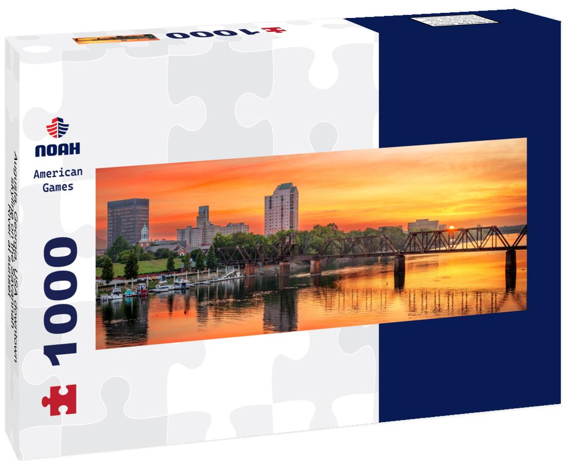 Noah Jigsaw Puzzle Augusta, Georgia, USA downtown skyline on the Savannah River at sunset panorama 1000 pieces