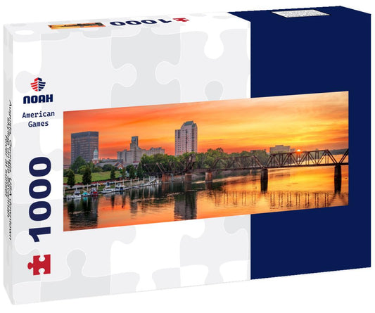 Noah Jigsaw Puzzle Augusta, Georgia, USA downtown skyline on the Savannah River at sunset panorama 1000 pieces