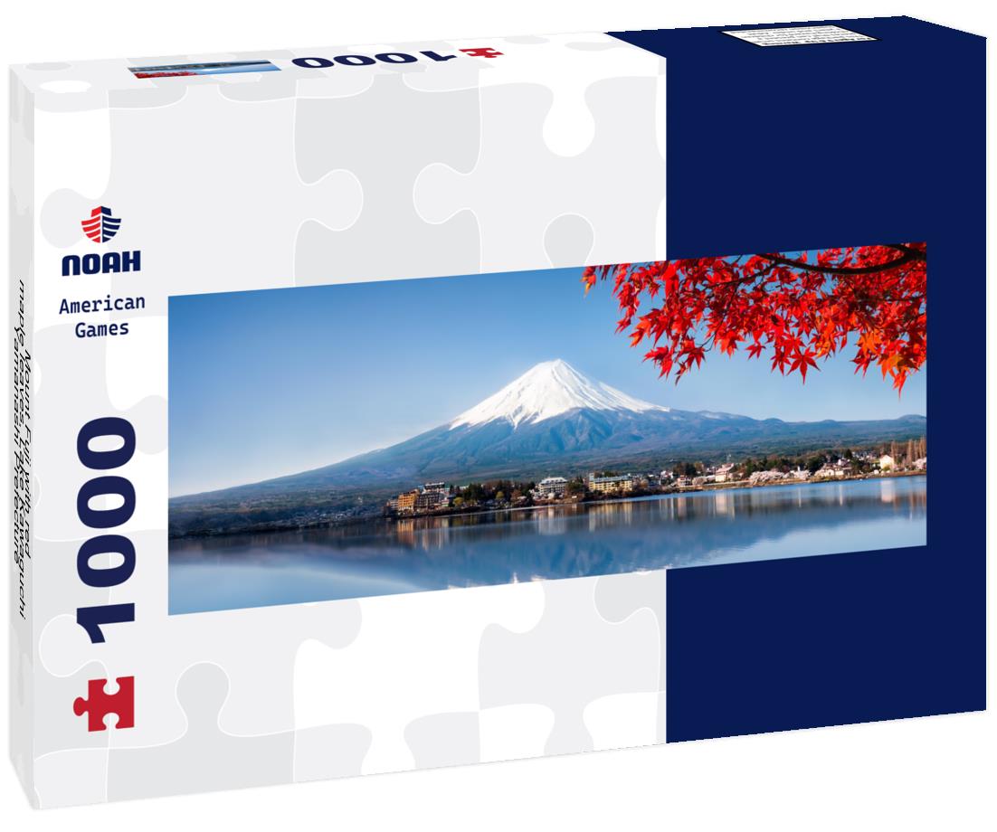 Noah Jigsaw Puzzle Mount Fuji with red maple leaves, Lake Kawaguchi, Yamanashi Prefecture, Japan panorama 1000 pieces